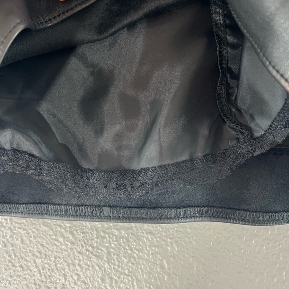 Decree black pleather mini wrap skirt 1 - Picture 6 of 8